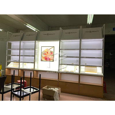 15mm Thick MDF Skin Care Display For Cosmetic Store OEM With TV Player