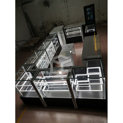 MDF Mobile Phone Display Showcase Cabinet ODM Free Design